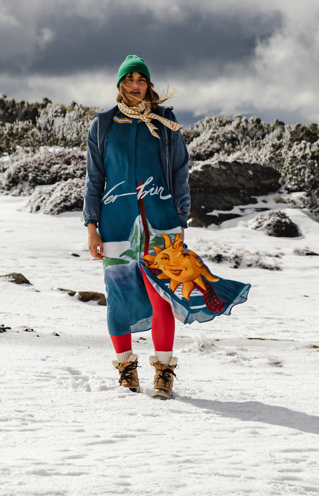 GETTING AIR IN VERBIER. Dress.